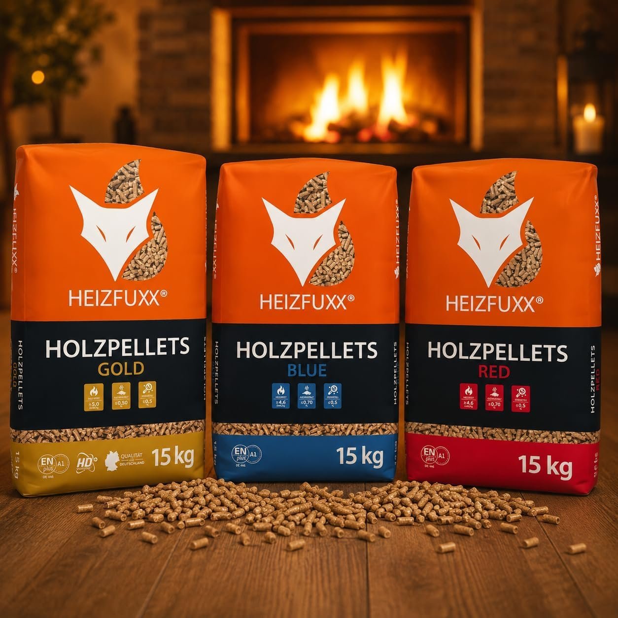 1 Palette – Holzpellets Blue ENplus A1/ 15kg x 65 Sack 975kg – Bild 2