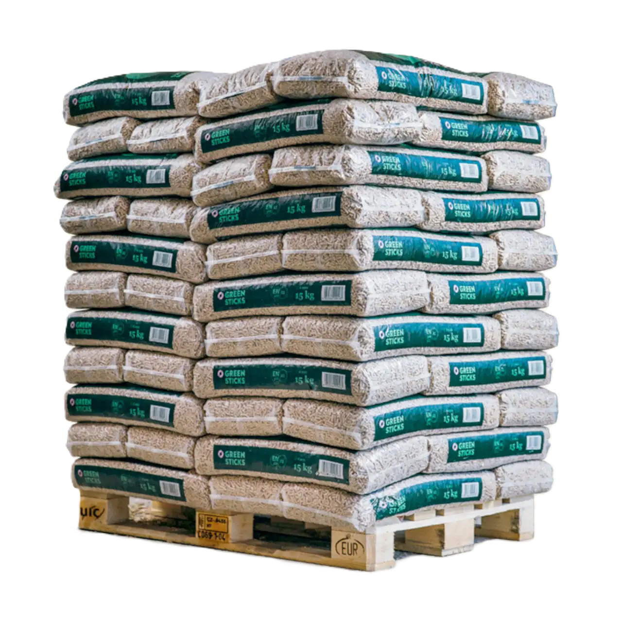 GREENSTICKS Holzpellets Sackware – 990 kg Palette